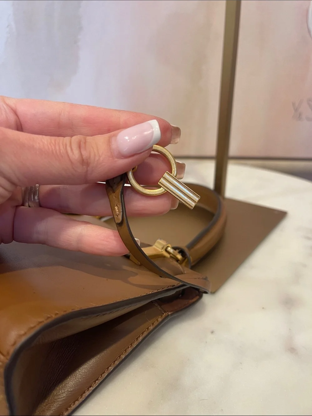 Tory Burch Mini Radziwill Satchel with Gold Hardware & Key